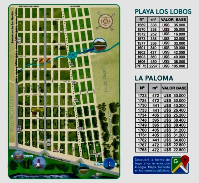 Lotes y terrenos en Venta — La Paloma