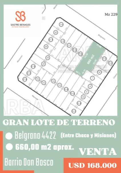 Lotes y terrenos en Venta — Belgrano 4422
