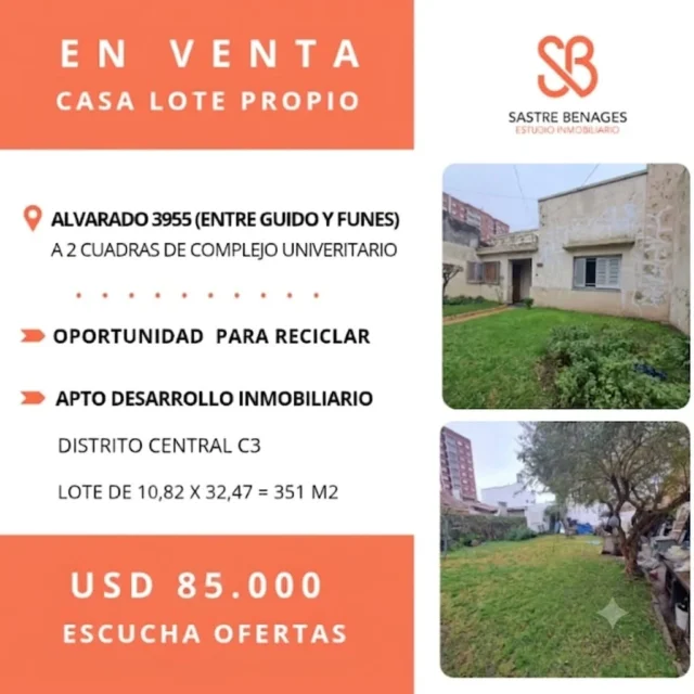 Casas, chalets en Venta — ALVARADO 3955